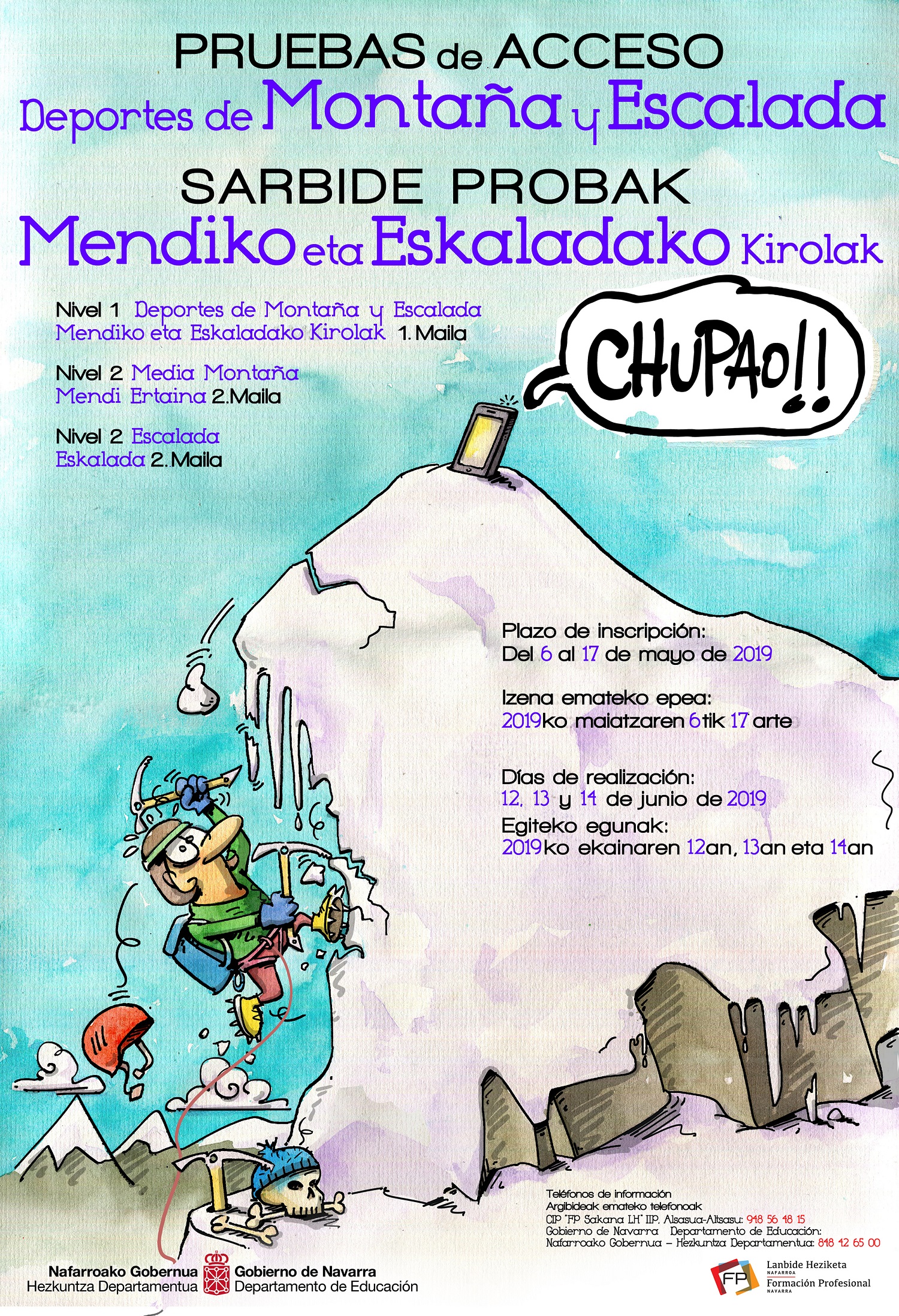 ENSE&Ntilde;ANZAS DEPORTIVAS DE MONTA&Ntilde;A Y ESCALADA. INSCRIPCI&Oacute;N DEL 6 AL 17 DE MAYO